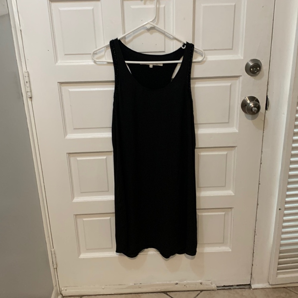 Rachel Roy, black Razorback dress with herringbone beaded detail